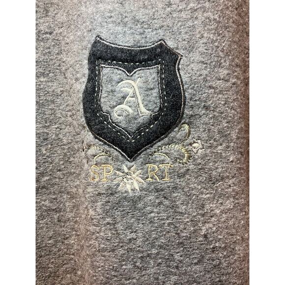 ALPENLAND Sport Mens Gray 1/4 Zip pullover Poly/Wool/Linen Blend Medium - Picture 3 of 14